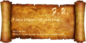 Faszinger Urzulina névjegykártya